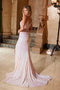 Nox Anabel G1655 Sleeveless Sequin Applique Fitted Gown with Side Slit