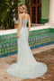 Nox Anabel G1655 Sleeveless Sequin Applique Fitted Gown with Side Slit