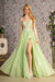 GLS Gloria GL3202 Sleeveless A-Line Gown with Appliqué and Slit