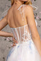 GLS Gloria GL3208 Sheer Corset Tiered Gown with Embroidery