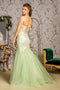 GLS Gloria GL3211 Strapless Mermaid Dress with Embroidery