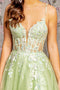 GLS Gloria GL3212 Sleeveless Gown with Butterfly Appliqué and Slit