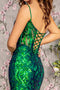 GLS Gloria GL3230 Glitter Print Sleeveless Mermaid Dress