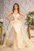 GLS Gloria GL3256 Fitted Applique Strapless Overskirt Gown