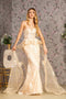 GLS Gloria GL3257 Fitted 3D Floral Strapless Overskirt Gown