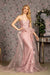 GLS Gloria GL3257 Fitted 3D Floral Strapless Overskirt Gown