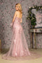 GLS Gloria GL3257 Fitted 3D Floral Strapless Overskirt Gown