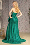 GLS Gloria GL3272 Fitted Glitter One Shoulder Bow Slit Gown