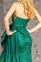 GLS Gloria GL3272 Fitted Glitter One Shoulder Bow Slit Gown