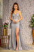 GLS Gloria GL3273 Fitted Glitter Sleeveless Overskirt Slit Gown