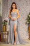 GLS Gloria GL3273 Fitted Glitter Sleeveless Overskirt Slit Gown