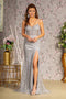 GLS Gloria GL3273 Fitted Glitter Sleeveless Overskirt Slit Gown