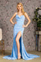 GLS Gloria GL3322 Fitted Sequin Sleeveless Cowl Slit Gown