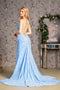 GLS Gloria GL3322 Fitted Sequin Sleeveless Cowl Slit Gown