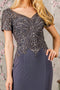 GLS Gloria GL3361 Fitted Embroidered Short Sleeve Gown