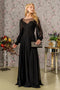 GLS Gloria GL3363 Long Sleeve A-Line Gown with Embroidery