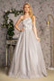 GLS Gloria GL3384 One-Shoulder A-Line Gown with Embroidery