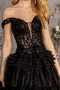 Embroidered Off Shoulder Tiered Gown by GLS Gloria GL3391