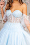 GLS Gloria GL3396 Heart Beaded Off Shoulder High-Low Gown