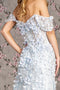 GLS Gloria GL3409 Off-Shoulder Corset Gown with 3D Floral Details and Slit