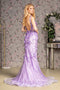 GLS Gloria GL3410 Sleeveless Mermaid Dress with 3D Floral Details