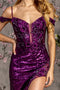 GLS Gloria GL3436 Cold Shoulder Gown with 3D Floral Sequin and Slit