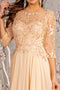 Sequin Embroidered 3/4 Sleeve Gown by GLS Gloria GL3446