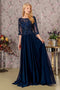 Sequin Embroidered 3/4 Sleeve Gown by GLS Gloria GL3446