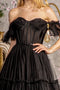 GLS Gloria GL3453 Off Shoulder Sheer Corset Tiered Gown