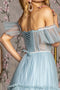 GLS Gloria GL3453 Off Shoulder Sheer Corset Tiered Gown