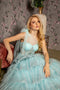 GLS Gloria GL3454 Glitter One Shoulder Tiered Ruffled Gown