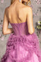 Strapless Sheer Corset Ruffled Gown by GLS Gloria GL3455