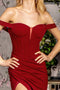 GLS Gloria GL3456 Fitted Jersey Off Shoulder Corset Slit Gown