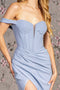 GLS Gloria GL3456 Fitted Jersey Off Shoulder Corset Slit Gown