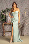 GLS Gloria GL3456 Fitted Jersey Off Shoulder Corset Slit Gown