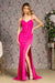 GLS Gloria GL3458 Fitted Jersey Sleeveless Bow Slit Gown