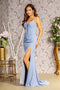 GLS Gloria GL3458 Fitted Jersey Sleeveless Bow Slit Gown