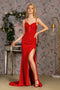 GLS Gloria GL3458 Fitted Jersey Sleeveless Bow Slit Gown