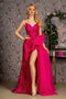 GLS Gloria GL3459 Glitter Sleeveless Gown with Overskirt and Slit