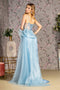 GLS Gloria GL3459 Glitter Sleeveless Gown with Overskirt and Slit