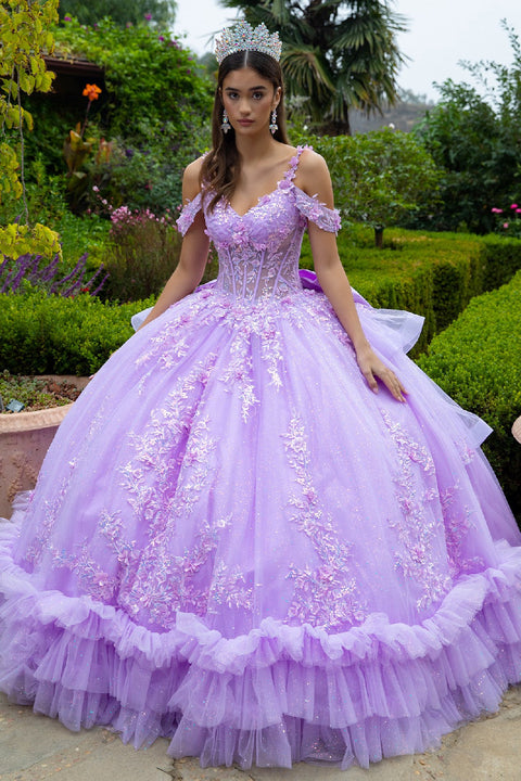 GLS Gloria GL3520 Off Shoulder Ruffled Ball Quinceañera Dress