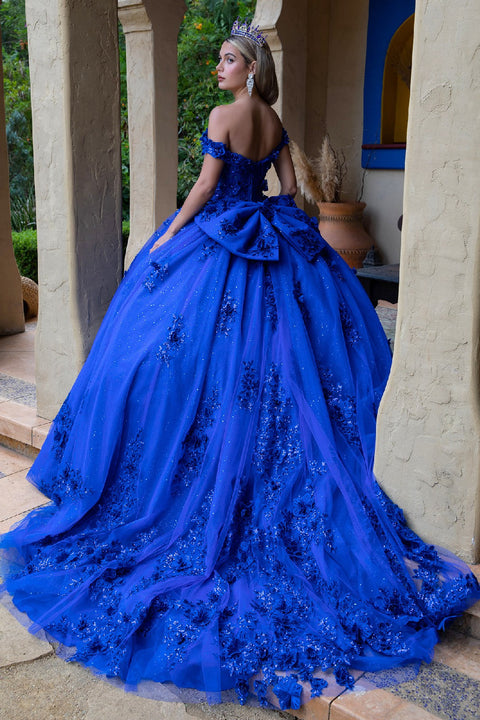 GLS Gloria GL3521 3D Floral Off Shoulder Ball Quinceañera Dress