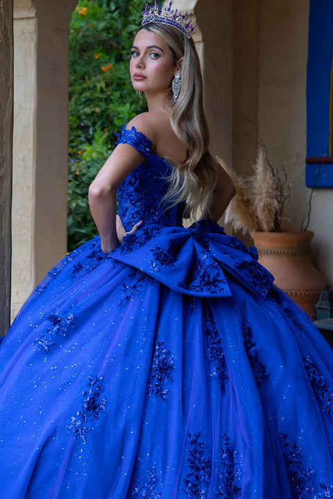 GLS Gloria GL3521 3D Floral Off Shoulder Ball Quinceañera Dress