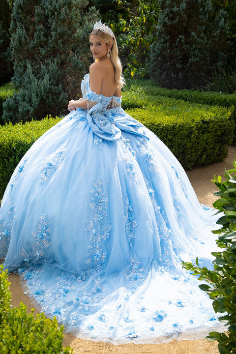 GLS Gloria GL3525 Off Shoulder Fringe Ball Quinceañera Dress