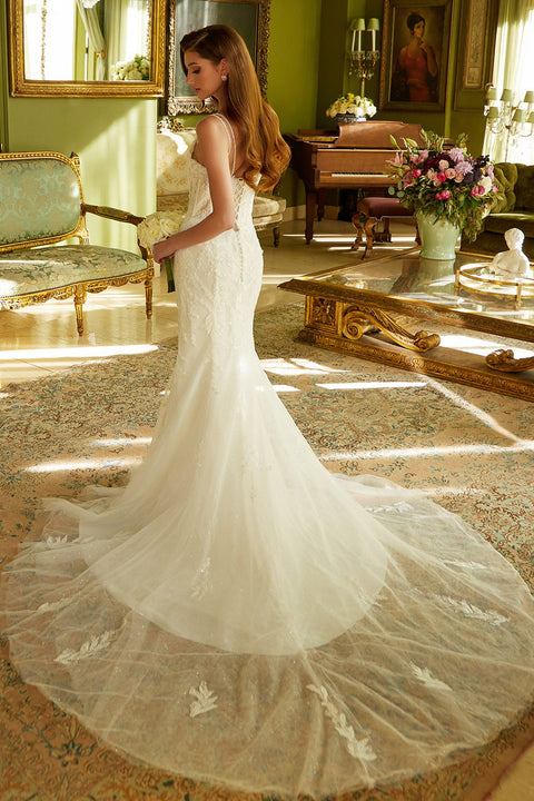 GLS Gloria GL3531 V-Neck Mermaid Wedding Dress