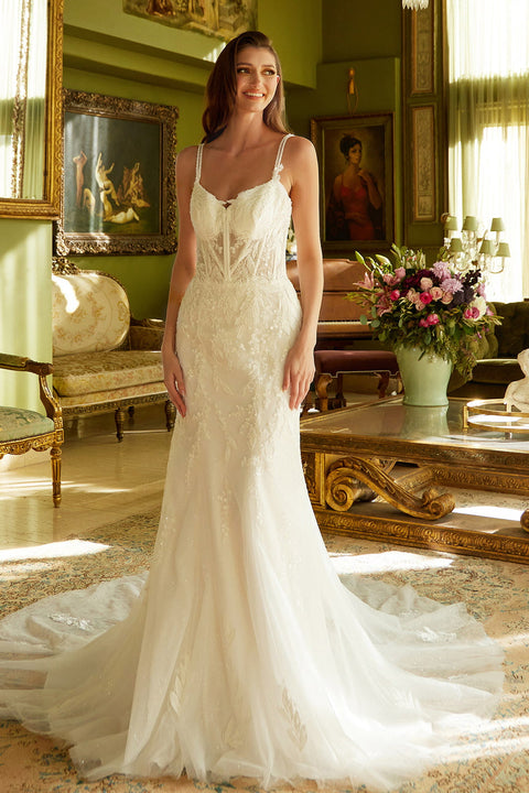GLS Gloria GL3531 V-Neck Mermaid Wedding Dress