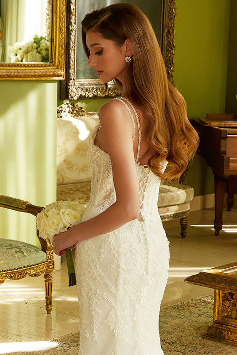 GLS Gloria GL3531 V-Neck Mermaid Wedding Dress