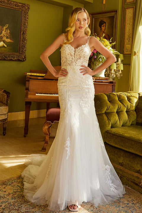 GLS Gloria GL3533 V-Neck Trumpet Wedding Dress