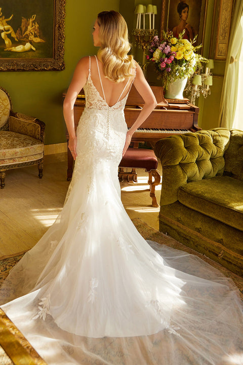 GLS Gloria GL3533 V-Neck Trumpet Wedding Dress