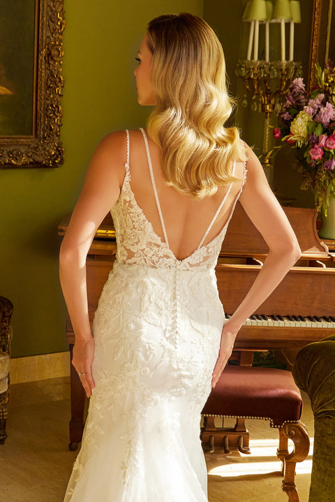 GLS Gloria GL3533 V-Neck Trumpet Wedding Dress